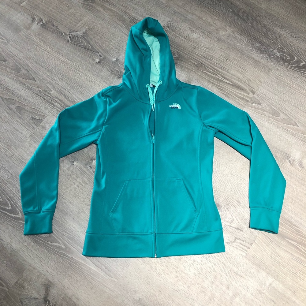 Blue North Face zip up hoodie